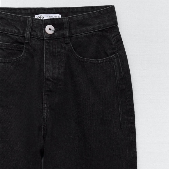 NWT Zara High rise wide leg jeans black size 24 & 28 - Picture 3 of 12